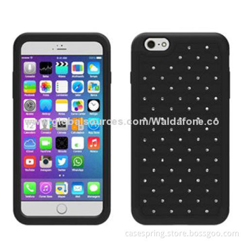 Hybrid case for iPhone 6, two in one, colored diamond stars phone protective sleeve